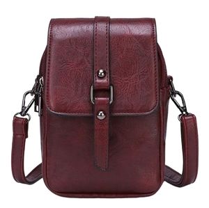Burgundy Cell Messenger Crossbody Bag